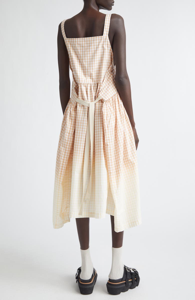 Tao Comme des Garçons Degradé Gingham Cotton Poplin Dress, Alternate, color, Beige/ White