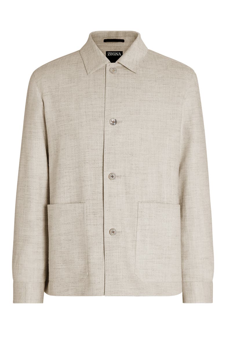 Silk & Linen Blend Chore Jacket, Alternate, color, NATURAL