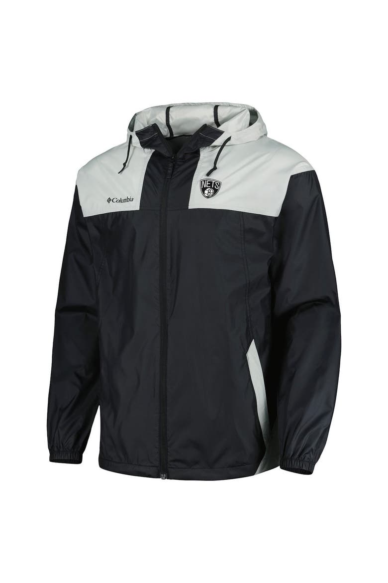 Men's Columbia Black Brooklyn Nets Big & Tall Flash Forward Challenger Omni-Shade Full-Zip Hoodie, Alternate, color, Black