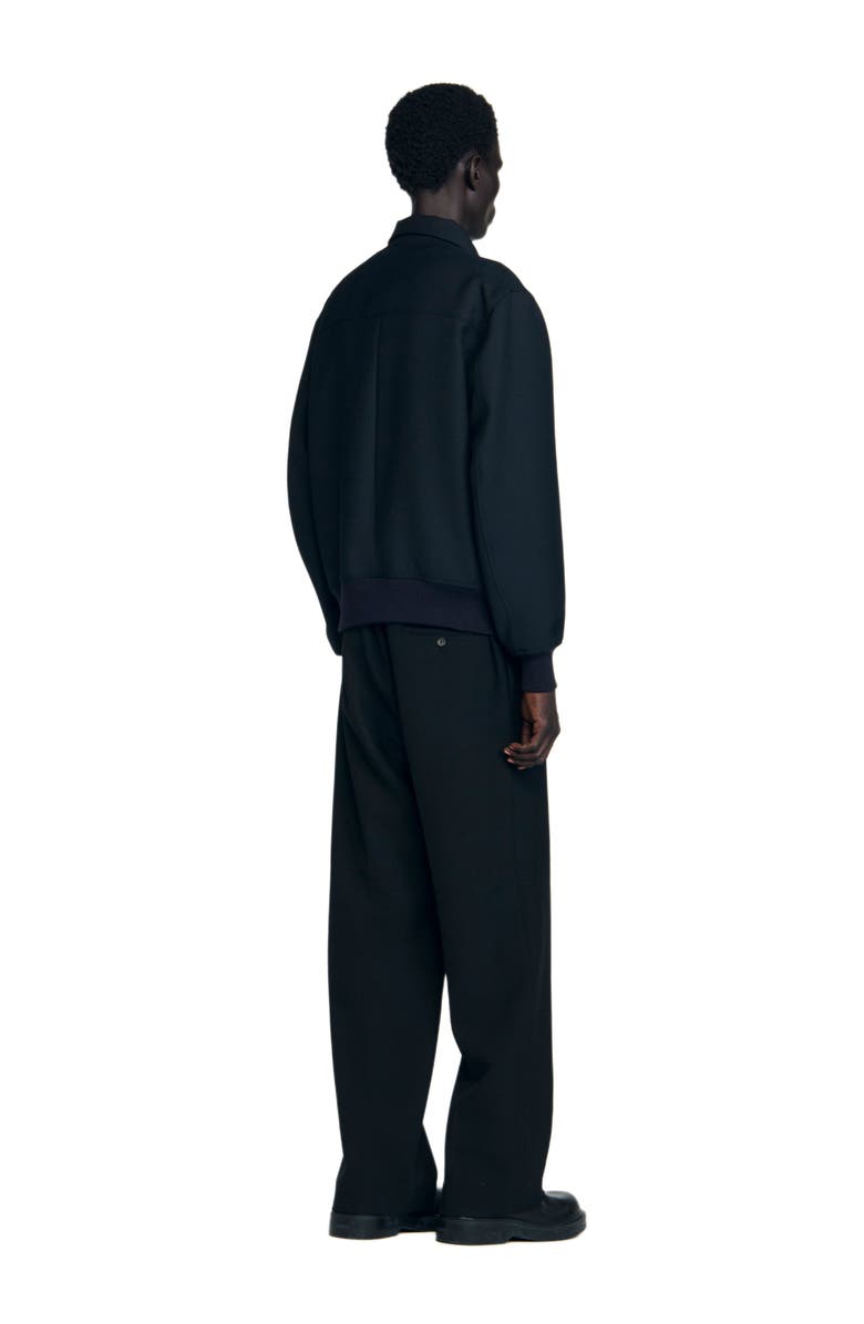 SANDRO Casual zip-up jacket, Alternate, color, Navy Blue