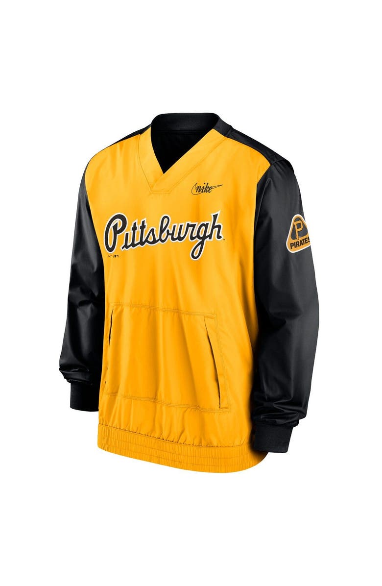 Nike Men's Nike Black/Gold Pittsburgh Pirates Cooperstown Collection V-Neck Pullover Windbreaker, Alternate, color, Black