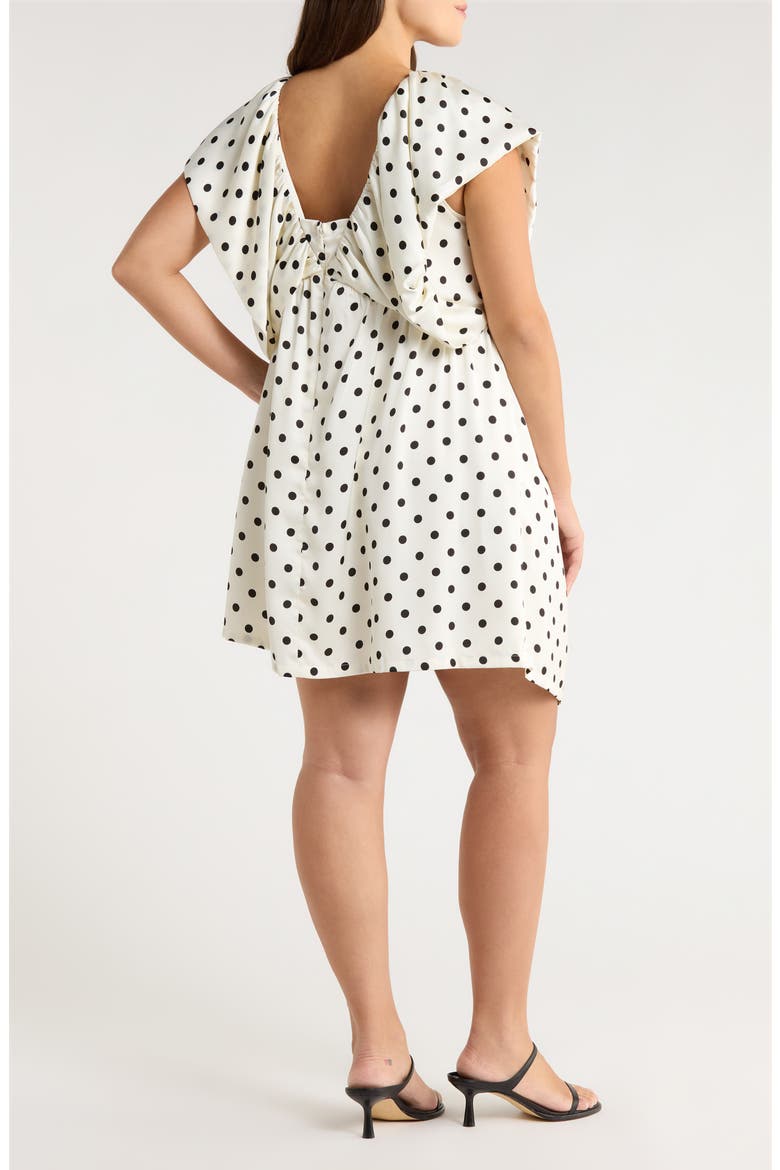 Lois Polka Dot Cotton Babydoll Dress, Alternate, color, WHITE-BLACK