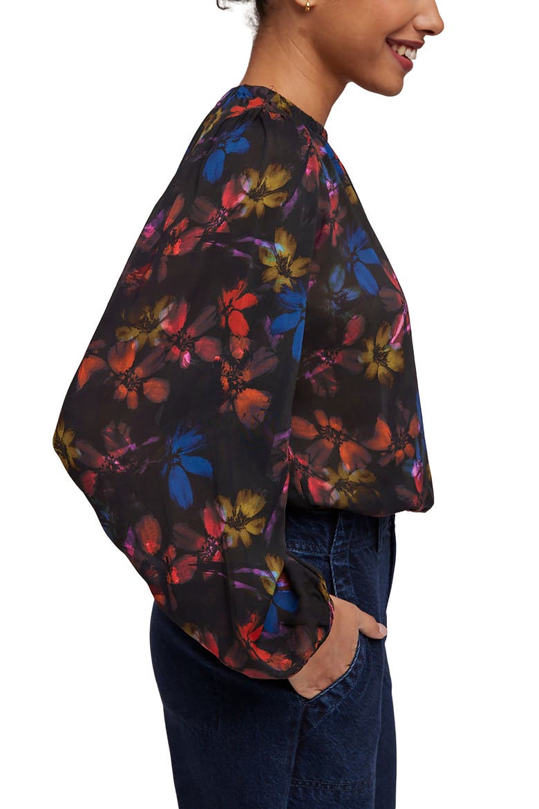 Elastic Shirred Top, Alternate, color, EVENING GARDEN PRINT