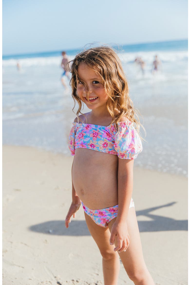 Kids' Blossom UPF 50+ Two-Piece Swimsuit, Alternate, color, CRYSTAL BLUE MULTI