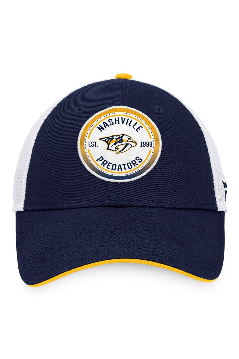 Men's Fanatics Branded Navy/White Nashville Predators Iconic Gradient Trucker Snapback Hat, Alternate, color, Navy