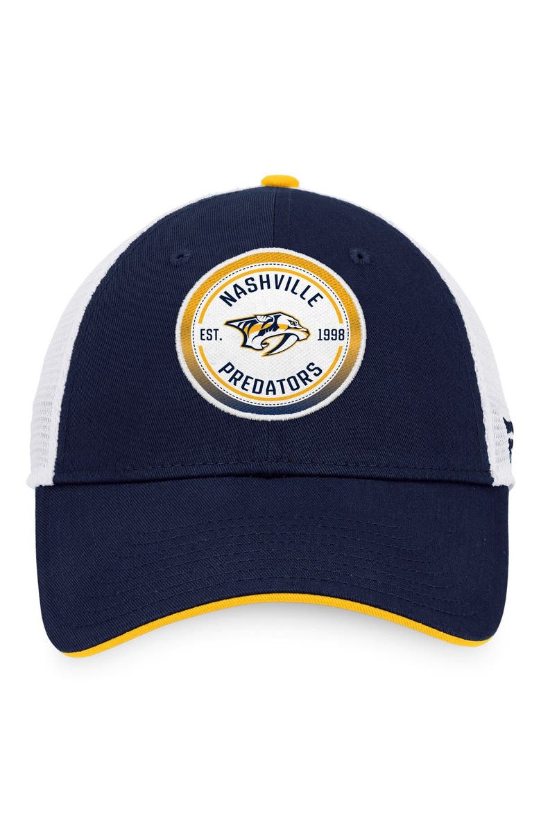 FANATICS Men's Fanatics Branded Navy/White Nashville Predators Iconic Gradient Trucker Snapback Hat, Alternate, color, 