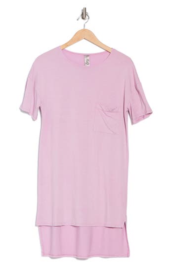 Go Couture Short Sleeve High-low Tunic Top In Purple