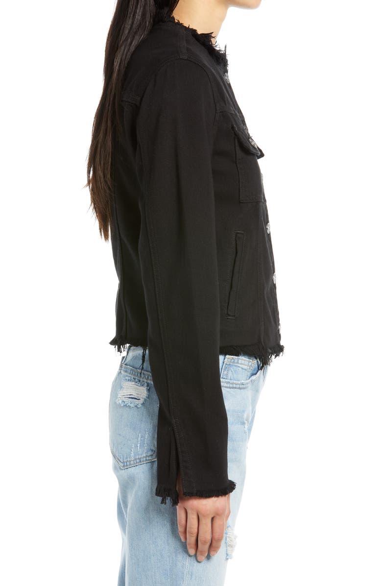 HIDDEN JEANS Fray Edges Denim Jacket, Alternate, color, Black