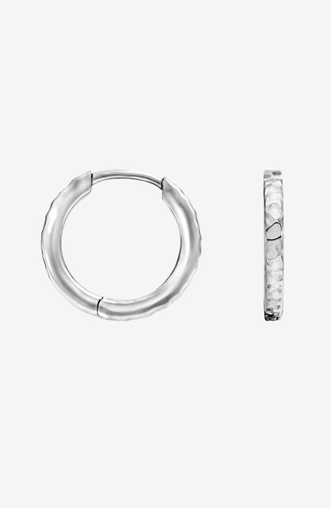 Men's Medium Hammered Nomad Huggie Hoops