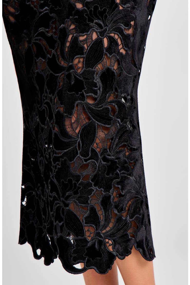 Long Sleeve Lace Cocktail Dress, Alternate, color, BLACK