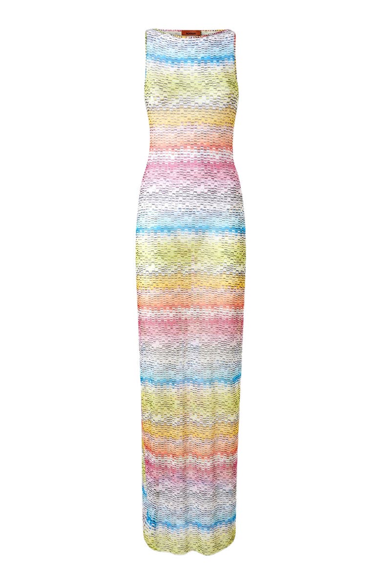 Missoni Long Sleeveless Dress In Printed Tulle, Alternate, color, Multicoloured 1