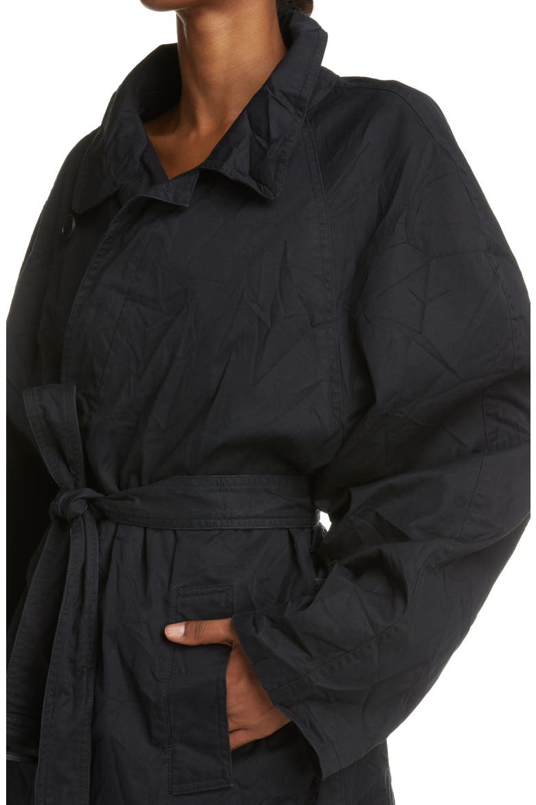 Cotton Drill Wrap Coat, Alternate, color, BLACK W