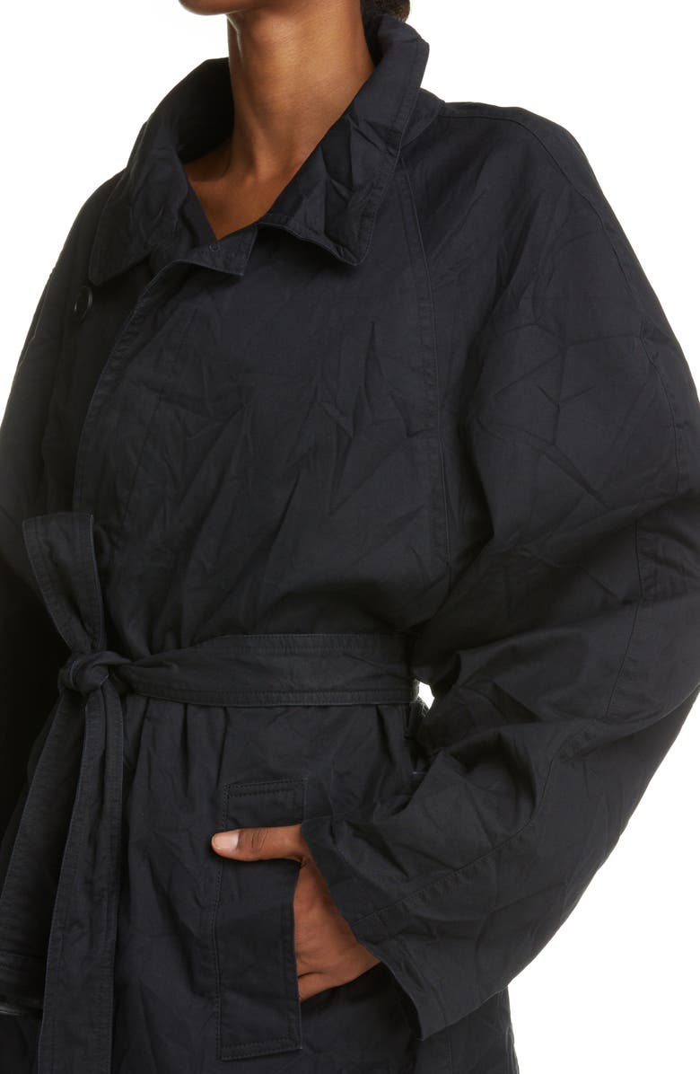 Balenciaga Cotton Drill Wrap Coat, Alternate, color, 