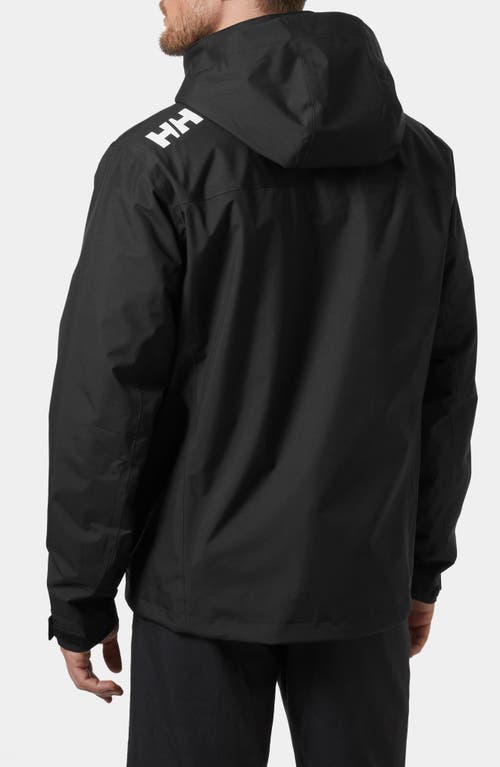 Helly Hansen Hooded Crew 2.0 Waterproof Midlayer Sailing Jacket In Black