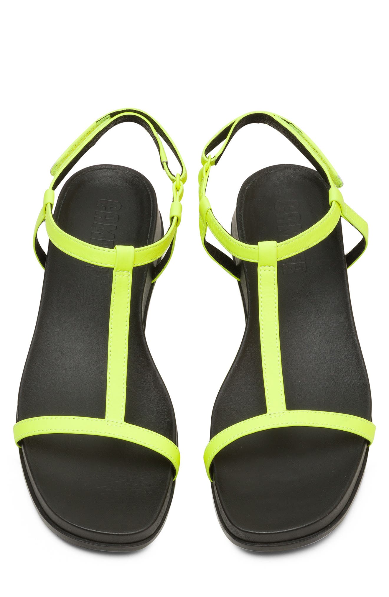 Atonik Wedge Sandal, Alternate, color, NEON YELLOW LEATHER