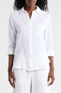 ELIE ELIE TAHARI Long Sleeve Cotton Gauze Button-Up Shirt