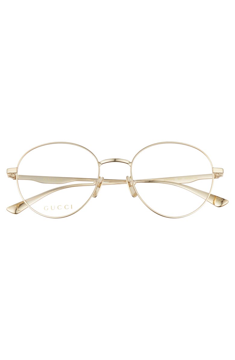 Gucci 53mm Round Optical Glasses, Alternate, color, 