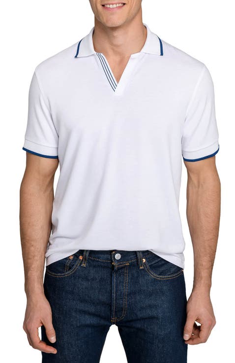 Slim Fit Solid Johnny Collar Short Sleeve Polo