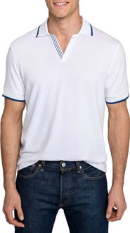 CONSTRUCT Slim Fit Solid Johnny Collar Short Sleeve Polo