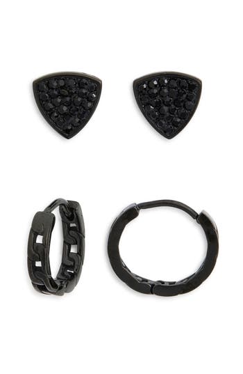 American Exchange Set Of 2 Stud And Hoop Earrings
