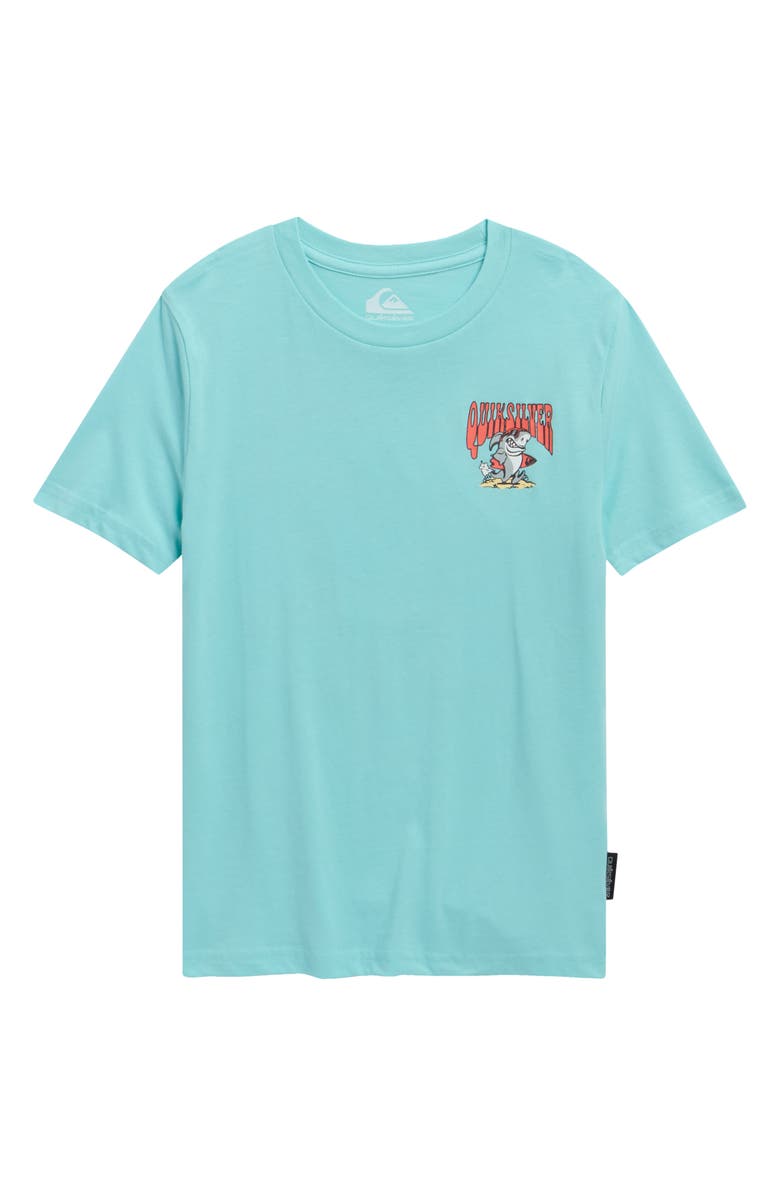 Quiksilver Kids' Shark Run Graphic Cotton T-Shirt, Main, color, Angel Blue