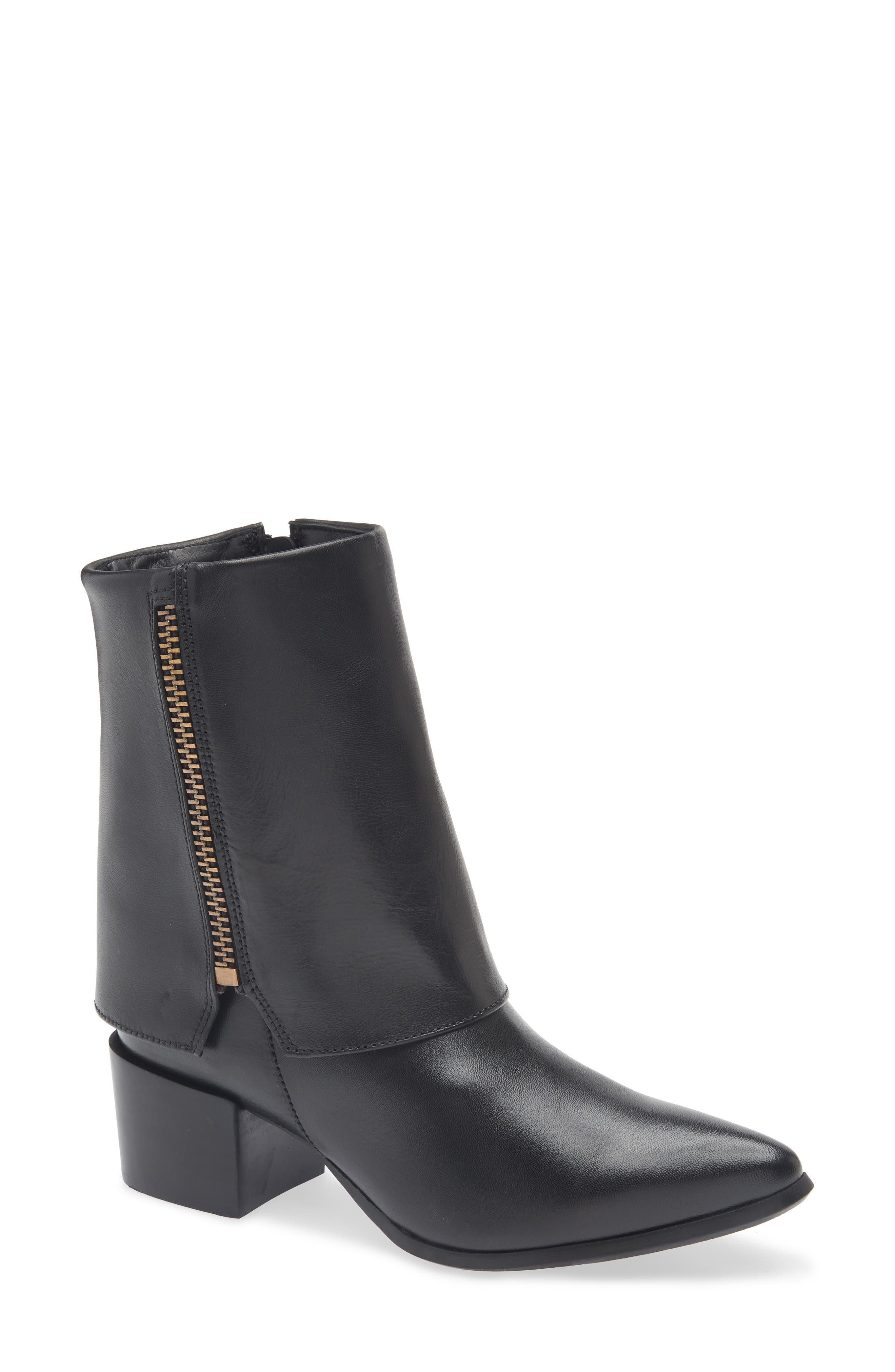 Chocolat Blu Leeza Block Heel Bootie, Main, color, Black Leather