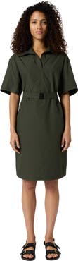 GERARD DAREL Rizlene Short Sleeve Belted Waist Dress