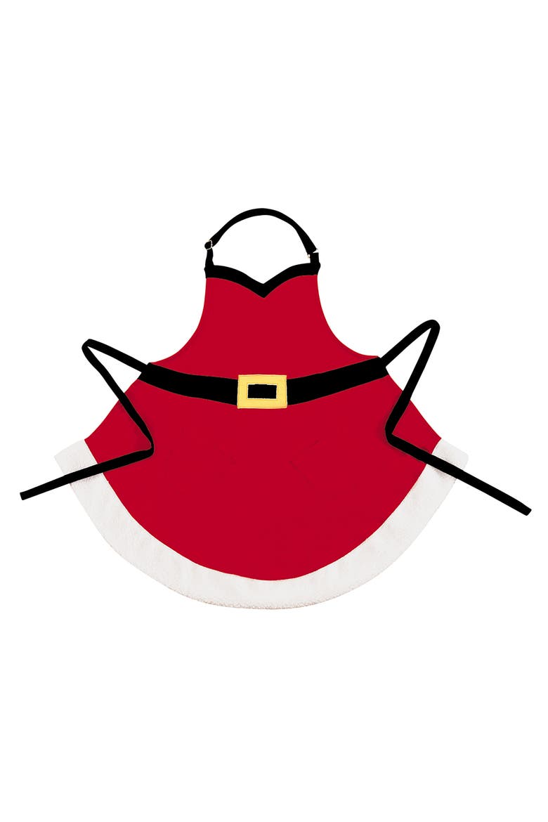 Mrs. Claus Velvet Christmas Costume Apron, Main, color, red