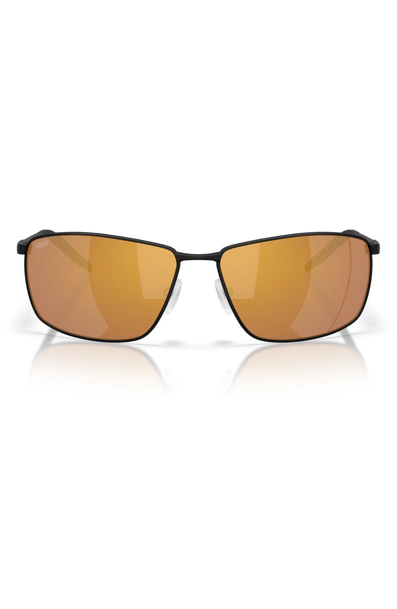 Costa Del Mar Turret 63mm Sunglasses, Main, color, Satin Black / Gold Mirror