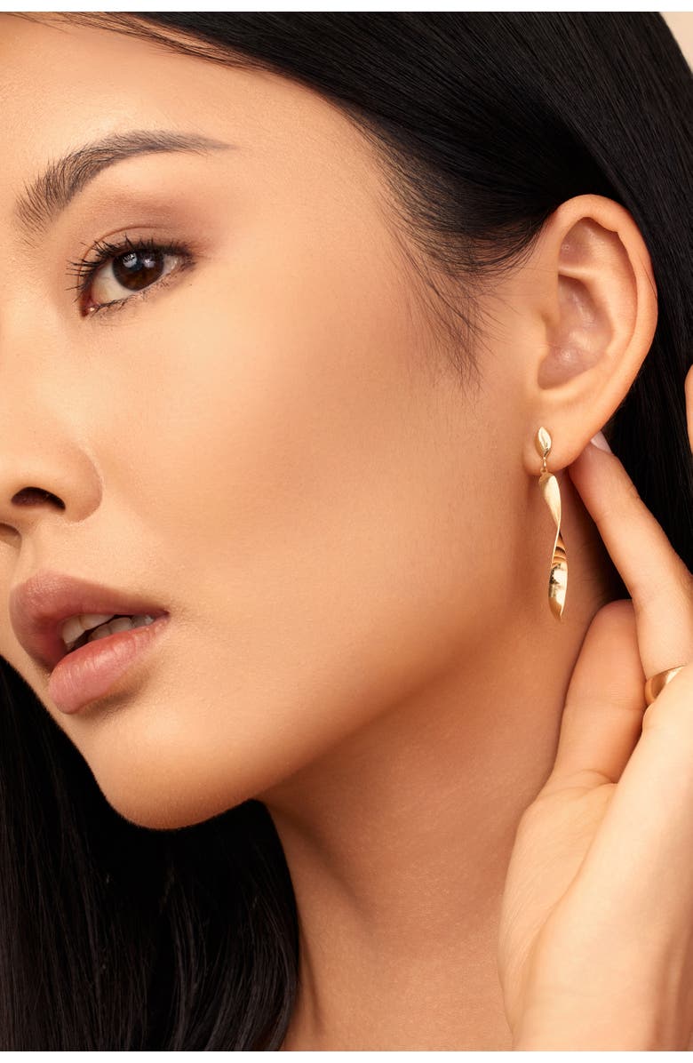 Oradina 14K Gold Candy Cane Drop Earrings, Alternate, color,