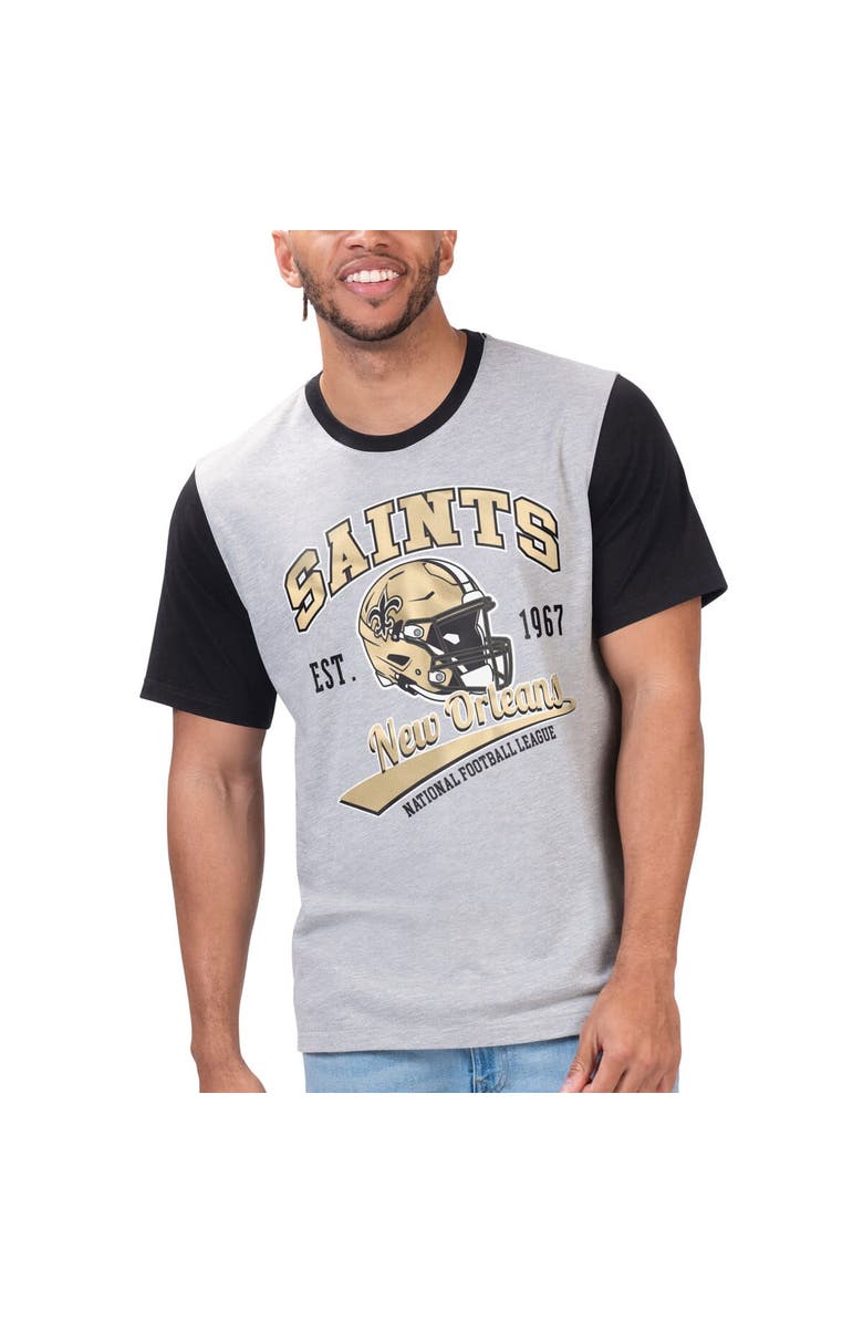 G-III SPORTS BY CARL BANKS Men's G-III Sports by Carl Banks Gray New Orleans Saints Black Label T-Shirt, Alternate, color, 