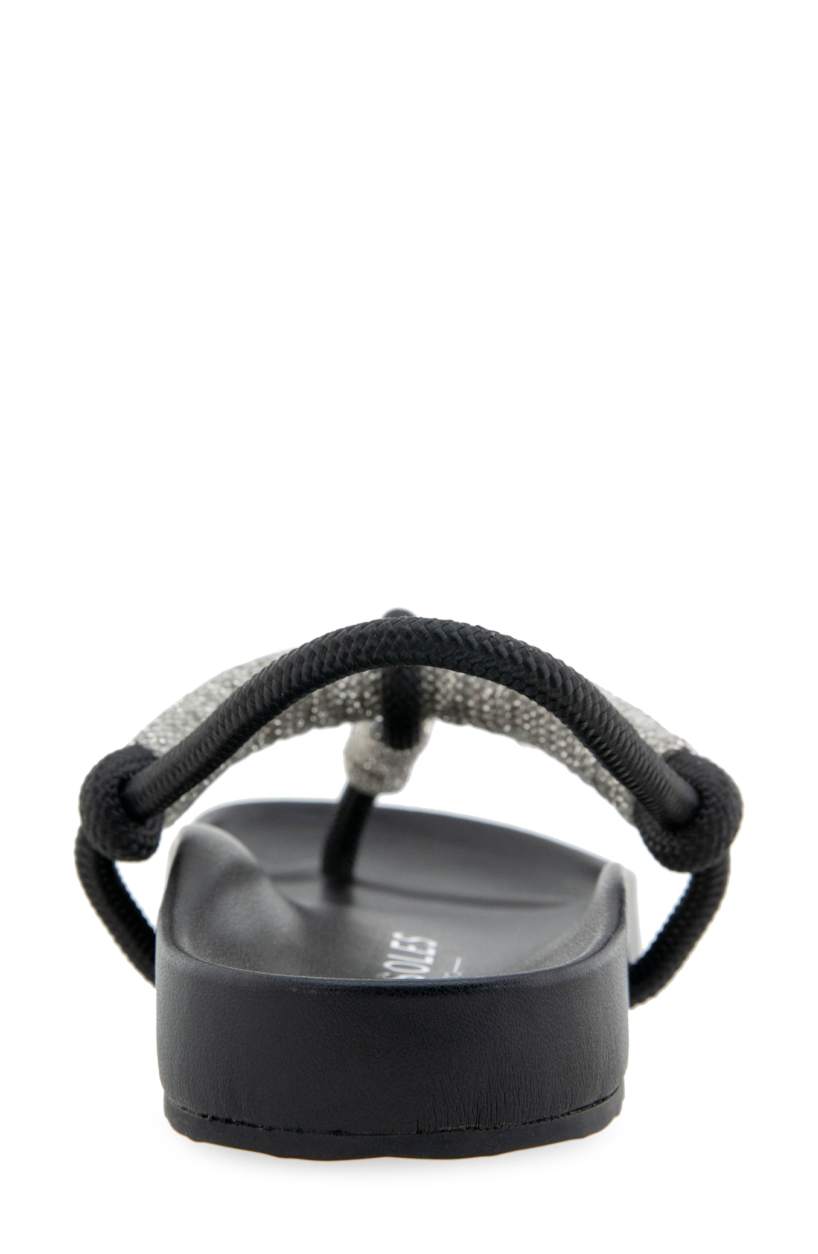 Aerosoles Leve Flatform T-Strap Sandal, Alternate, color, Crystal/ Black Rope