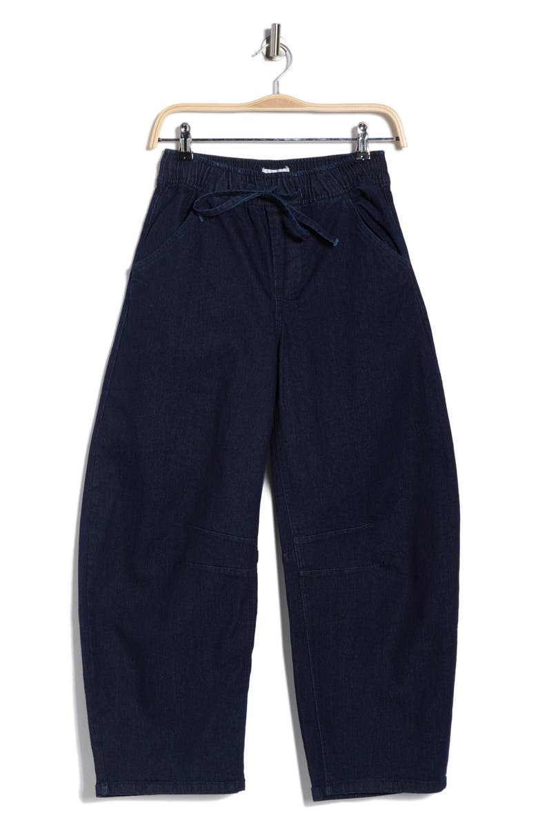 Vigoss Drawstring Barrel Leg Jeans, Alternate, color, Dark Wash