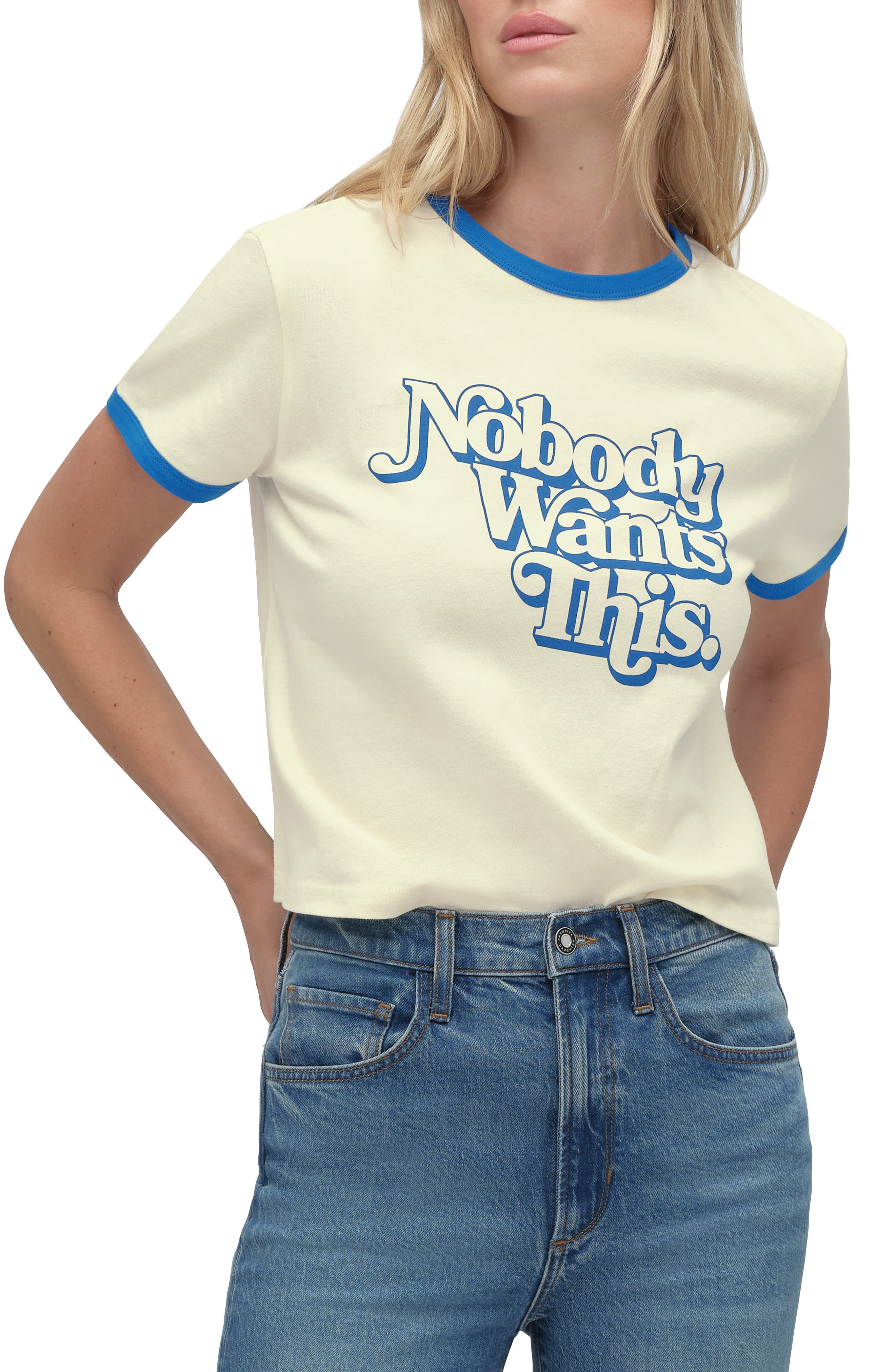 Favorite Daughter x 'Nobody Wants This' Contrast Binding Organic Cotton Graphic T-Shirt