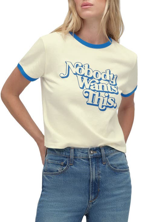 x 'Nobody Wants This' Contrast Binding Organic Cotton Graphic T-Shirt