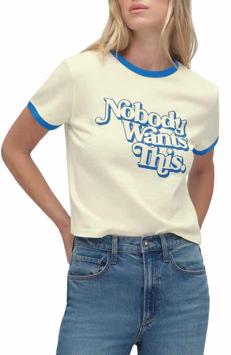 Favorite Daughter x 'Nobody Wants This' Contrast Binding Organic Cotton Graphic T-Shirt