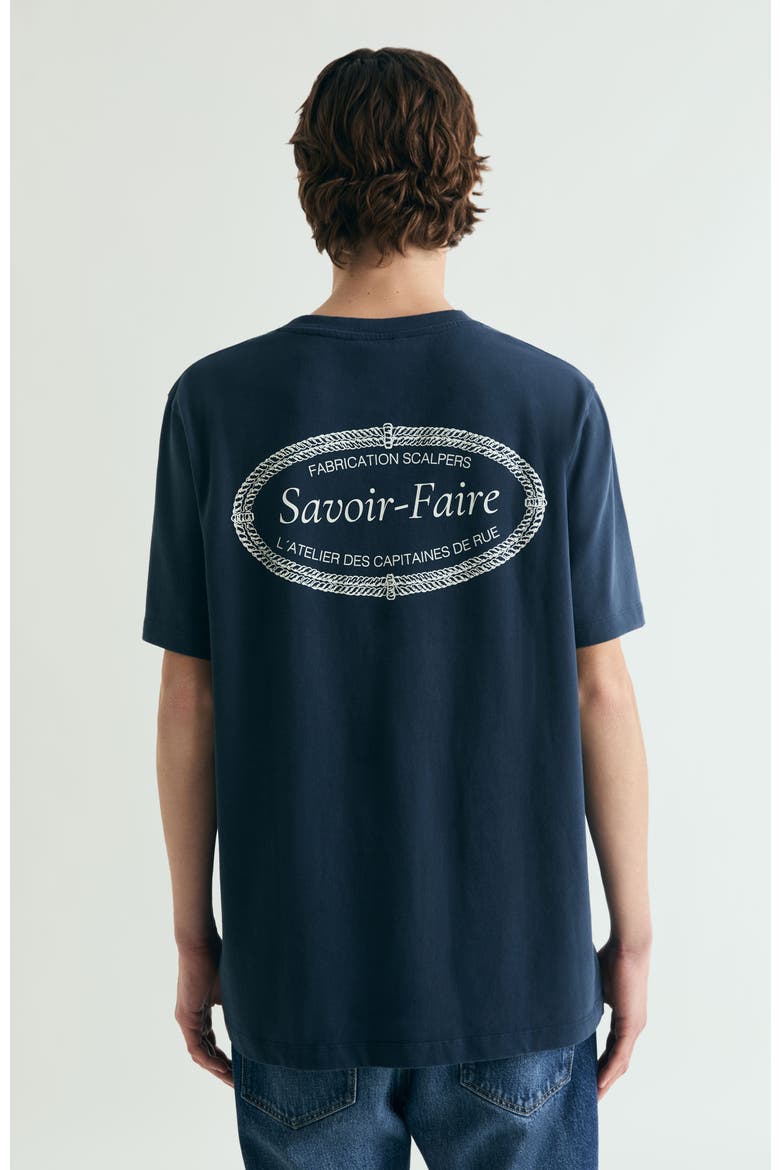 Contrasting Embroidered T-Shirt Relaxed, Alternate, color, Navy