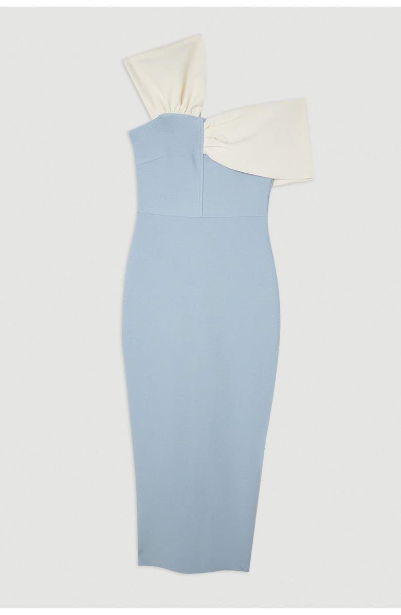 Karen Millen Figure Form Asymmetric Midi Dress, Alternate, color, Light Blue