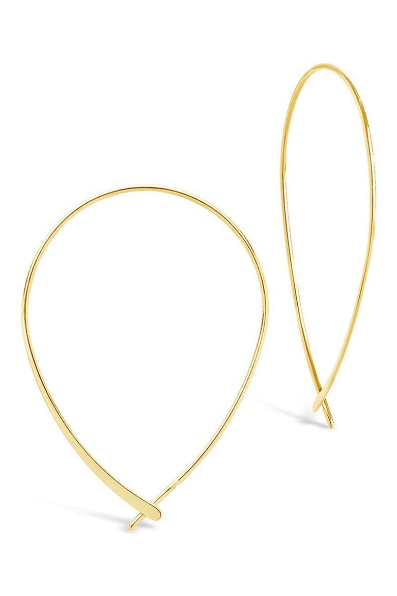 Threader Hoop Earrings, Alternate, color, GOLD
