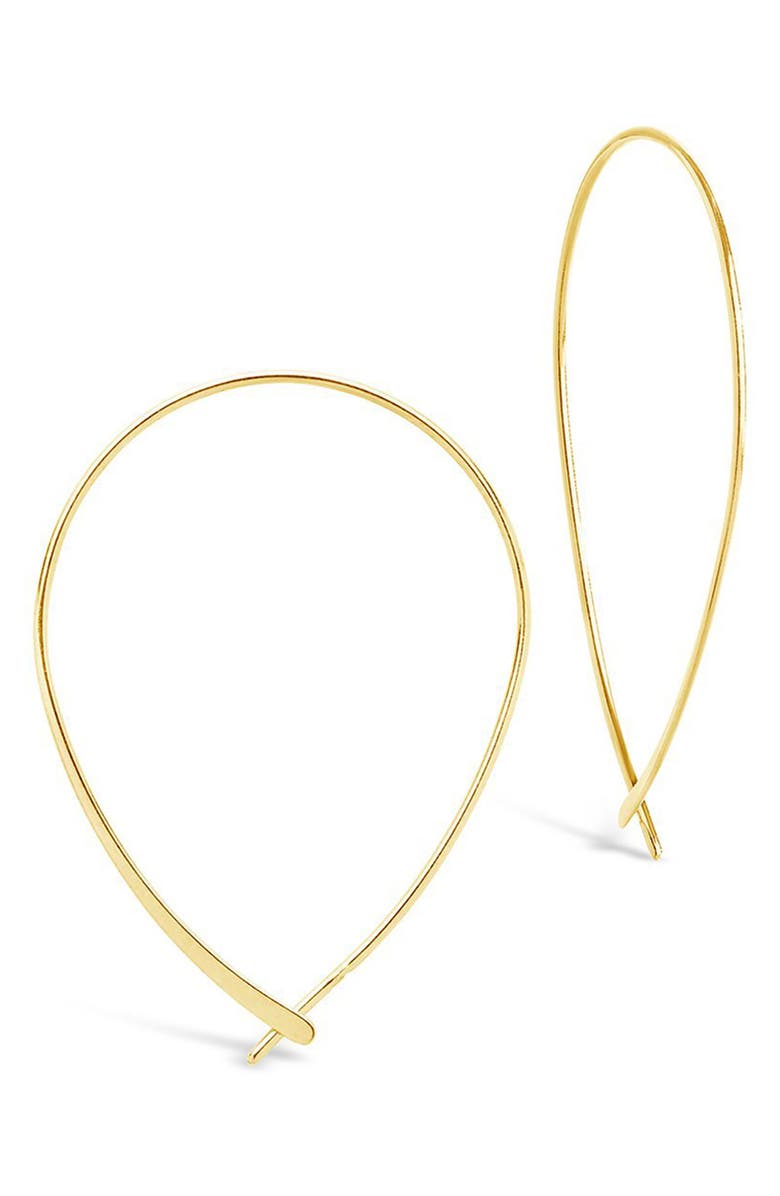 Sterling Forever Threader Hoop Earrings, Alternate, color, Gold