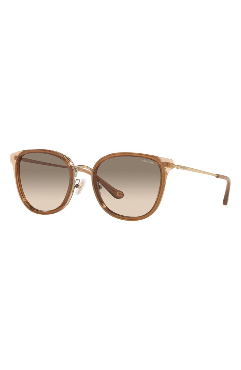 COACH 55mm Gradient Square Sunglasses, Alternate, color, Brown Gold