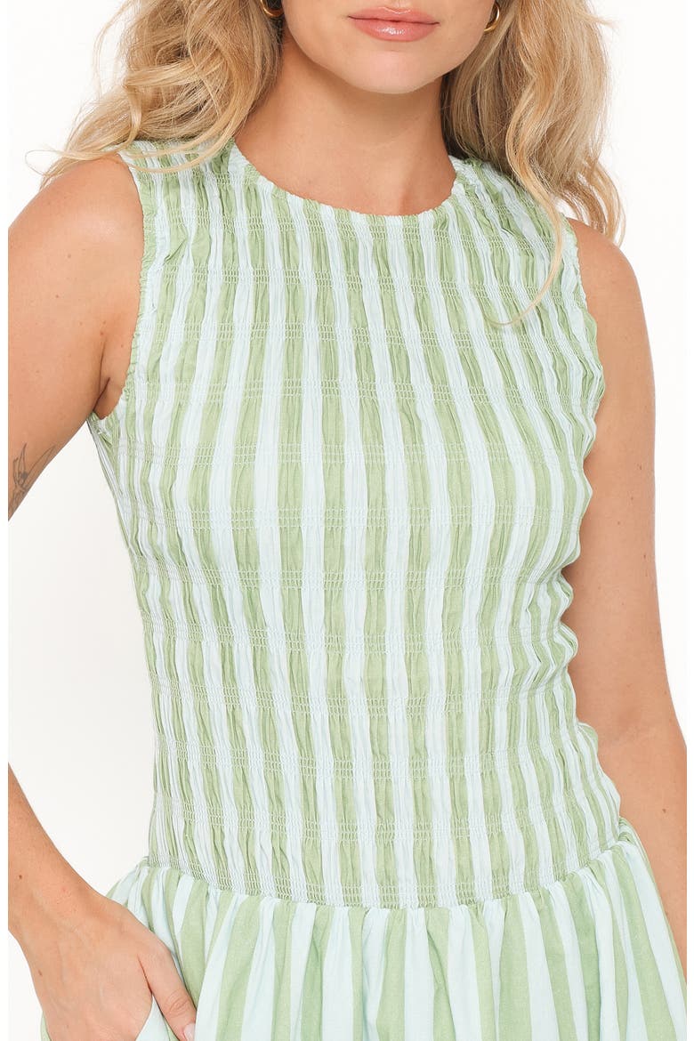 Maleny Sleeveless Maxi Sundress, Alternate, color, BLUE/ GREEN STRIPE