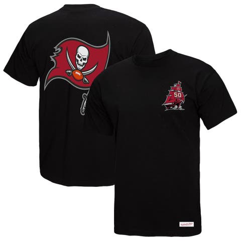 Men's Mitchell & Ness Black Tampa Bay Buccaneers 50th Anniversary Ship & Sword T-Shirt