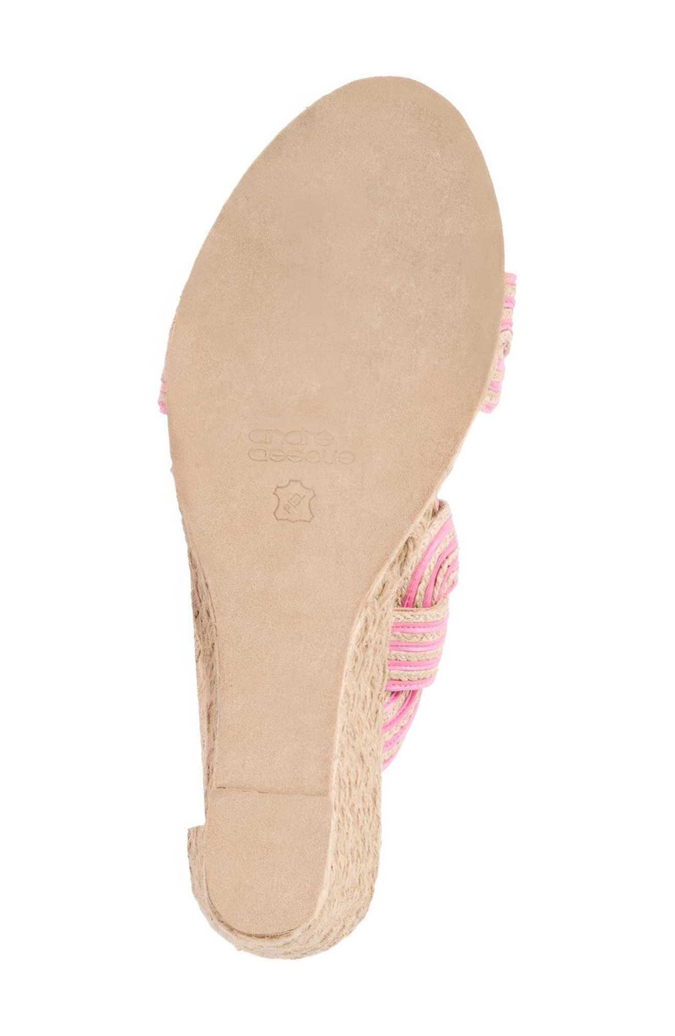 Nolita Twist Wedge Slide Sandal, Alternate, color, NATURAL/ PINK
