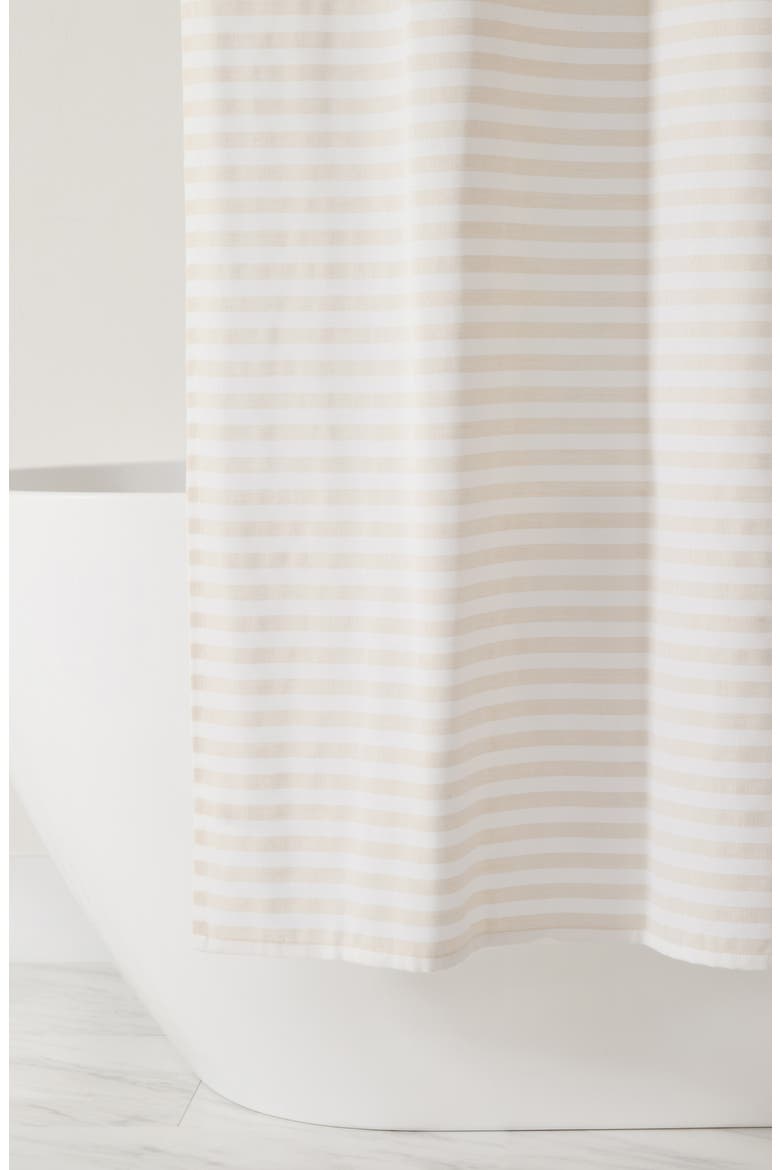 Mixed Stripe Shower Curtain, Main, color, CLASSIC STRIPE NATURAL