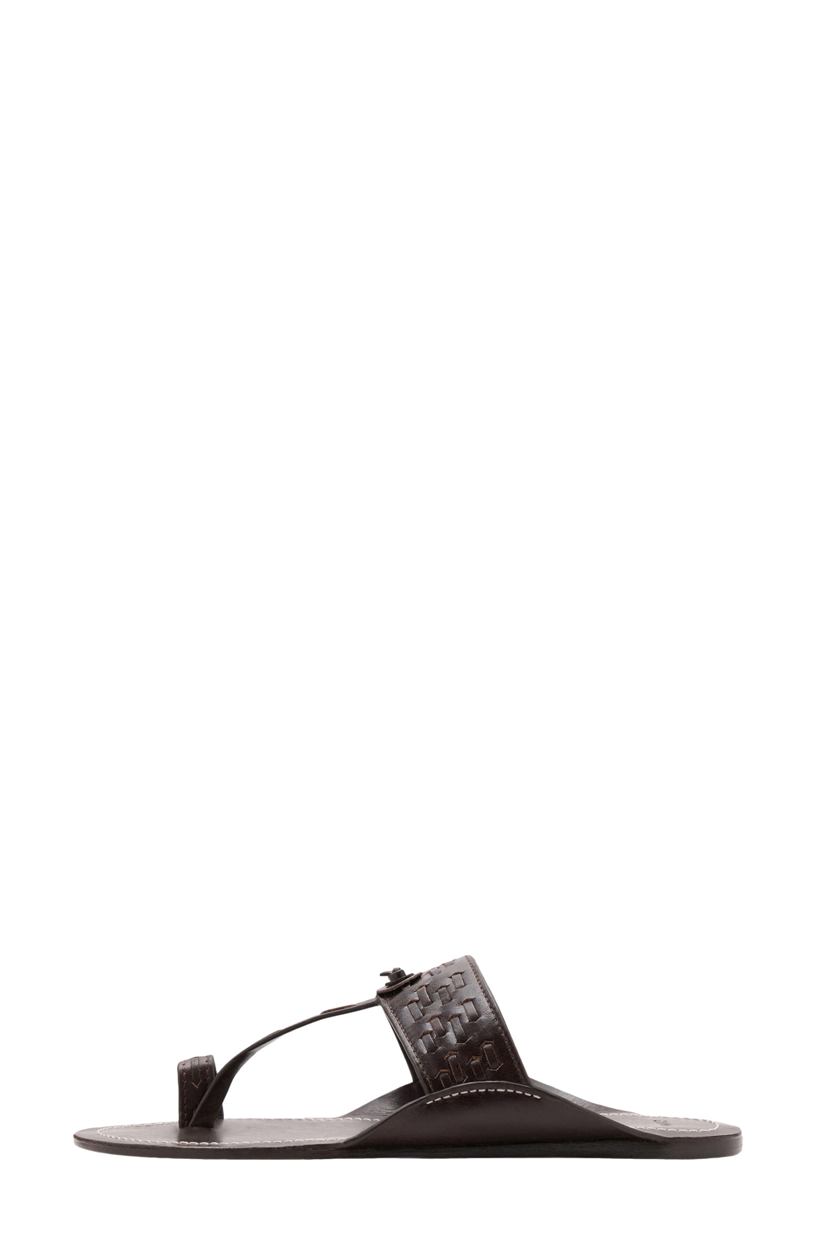 Woven Leather Sandal, Alternate, color, CHOCOLATE