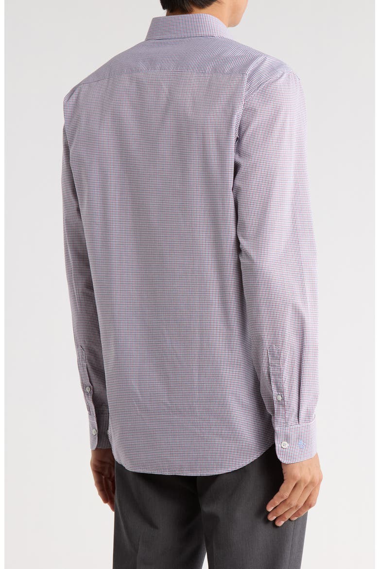 Mini Check Print Slim Fit Dress Shirt, Alternate, color, CRANBERRY