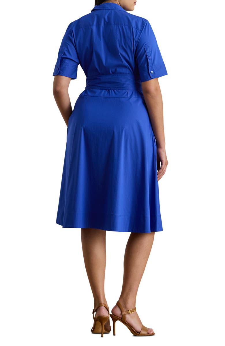 Lauren Ralph Lauren Finnbarr Belted Cotton Blend Shirtdress, Alternate, color, Cruise Royal Blue