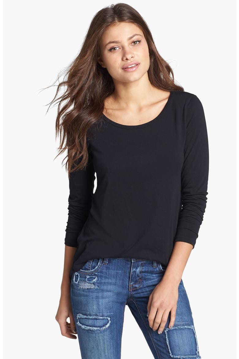 High/Low Tee, Main, color, BLACK