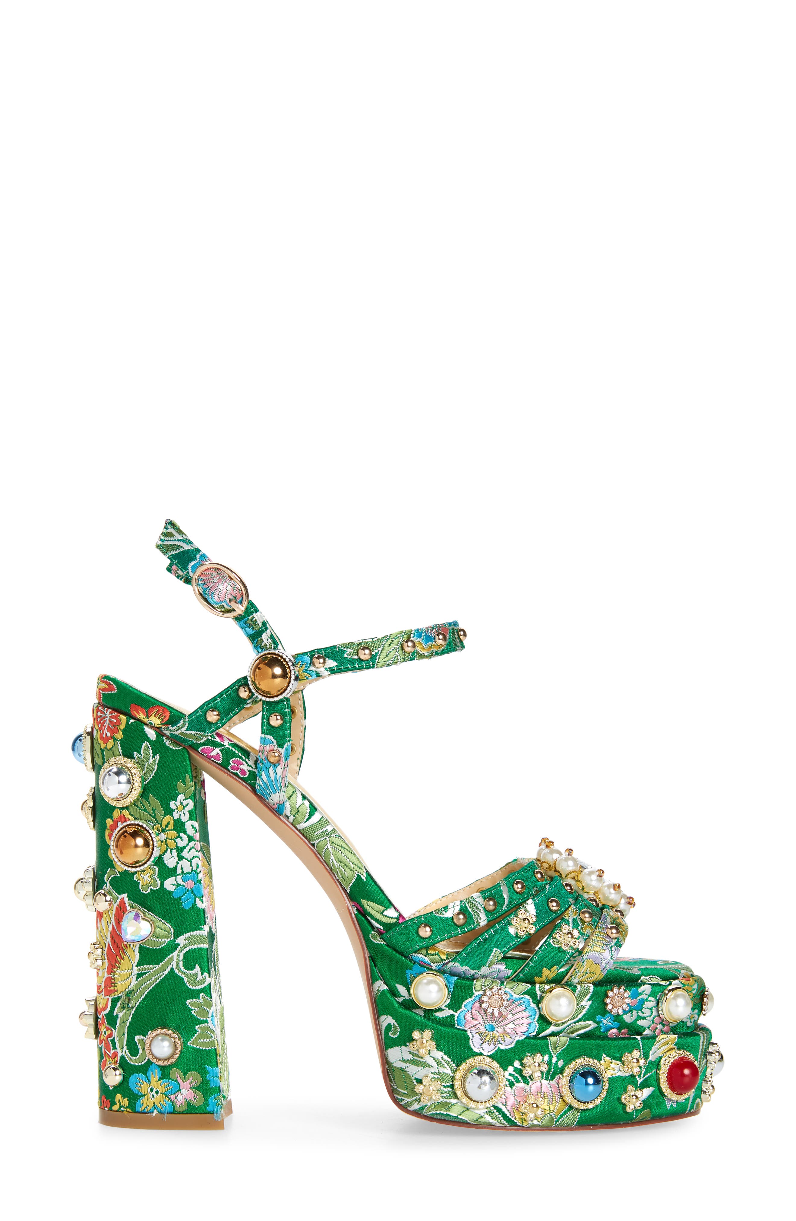 AZALEA WANG Annie Embroidered Platform Sandal, Alternate, color, 